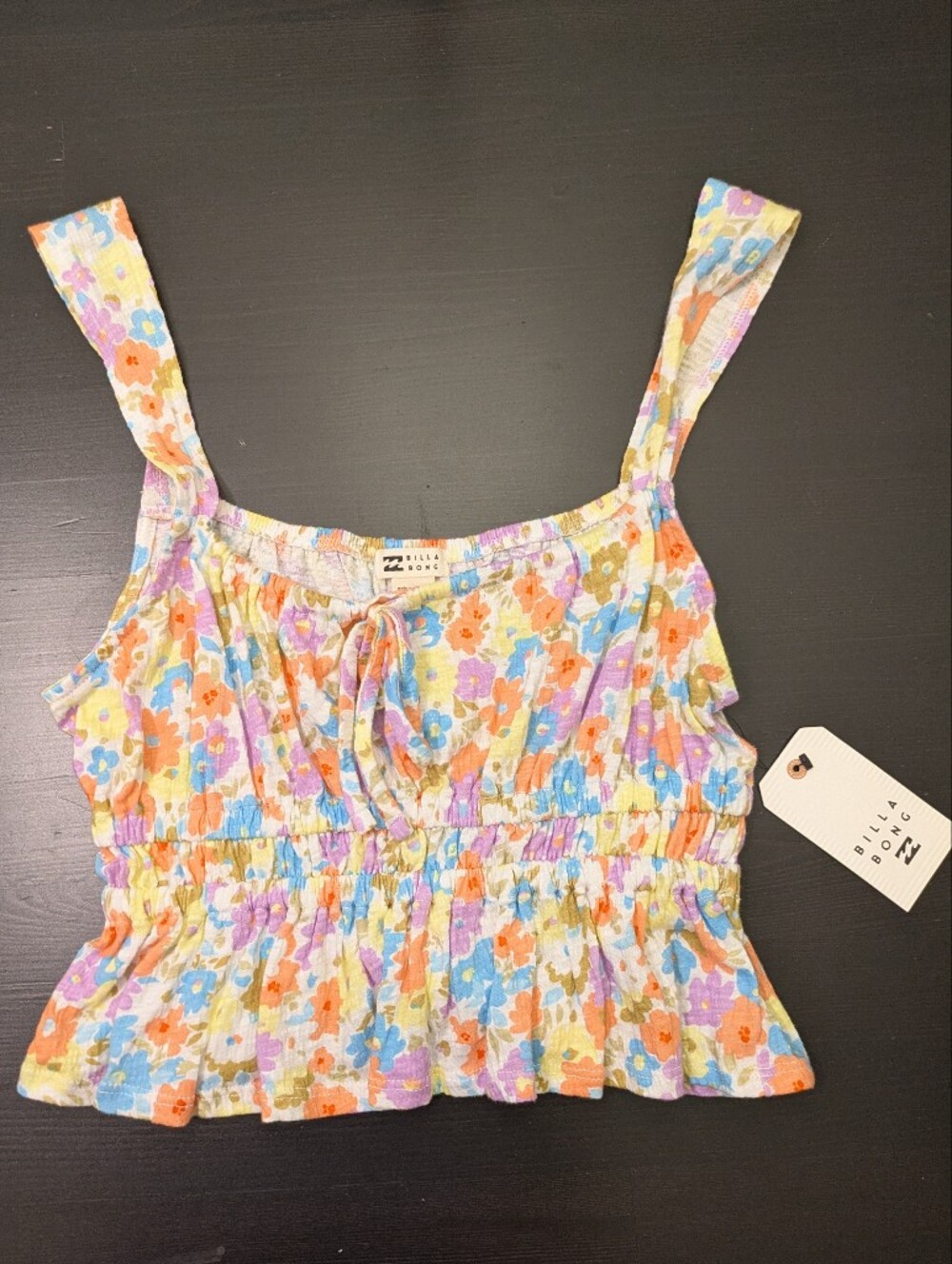NWT Billabong Floral Crop Top Size L/12